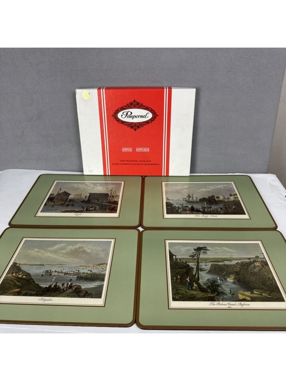 (4) 1983 Pimpernel Celluware Golden Jubilee Acrylic Placemats Toronto England